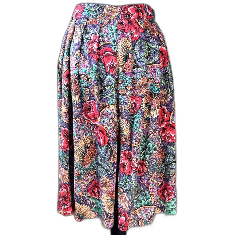 Size 6 Y2K Vintage David Sloane colorful rayon skirt 90s grunge whimsy 10613
